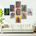 Set of 9 Islamic Calligraphy Wall Art